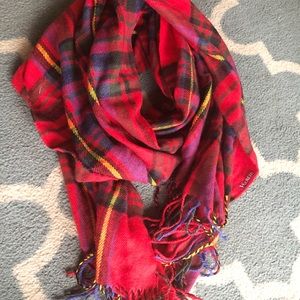 3/$10 Red and Black Plaid Blanket Scarf Merona